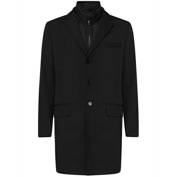 フェイ メンズ コート アウター Layered coat Black｜asty