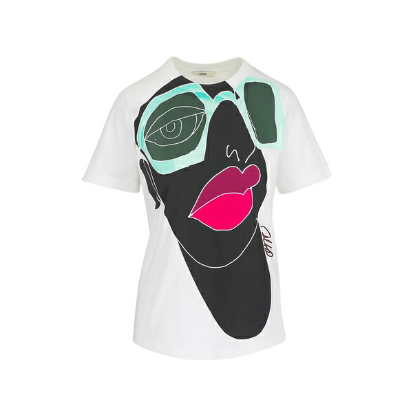 オデイ レディース Tシャツ トップス Graphic-print t-shirt White|asty