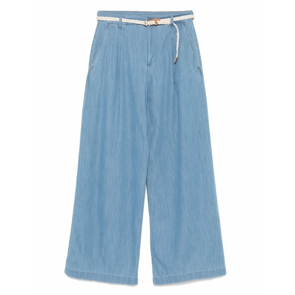 リュージョー レディース カジュアルパンツ ボトムス Belted trousers Blue｜asty