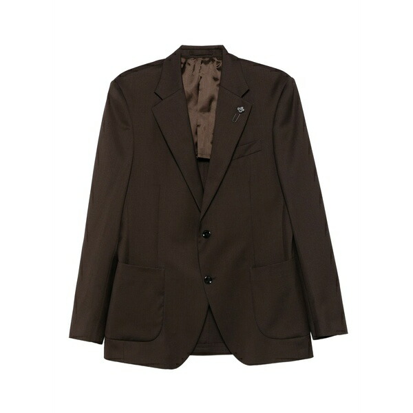 ラルディーニ メンズ ジャケット＆ブルゾン アウター Button-fastening blazer Brown｜asty 267,800円