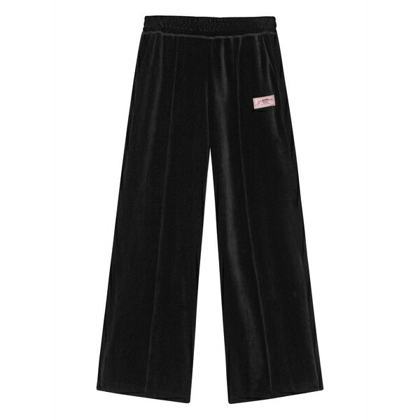 ガニー レディース カジュアルパンツ ボトムス Velour panelled straight trousers Black｜asty