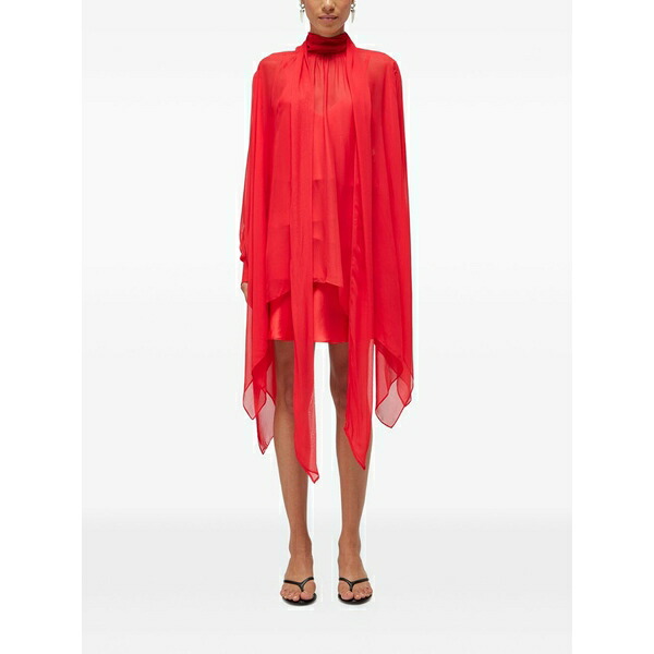 ブルーガール レディース ワンピース トップス Georgette sheer mini dress Red｜asty