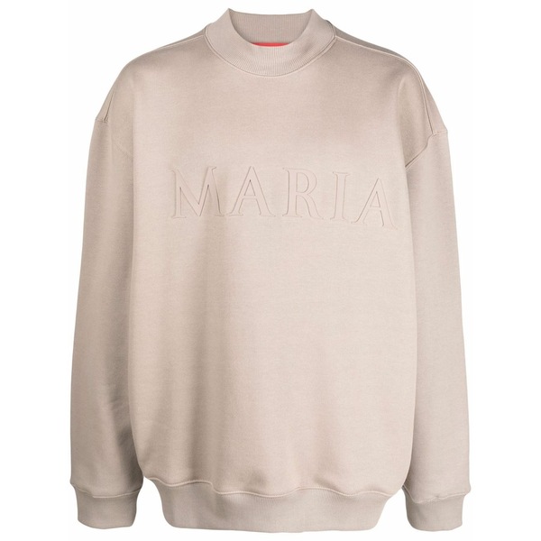 ゼロスリーツーシー メンズ パーカー・スウェットシャツ アウター Maria-embossed cotton sweatshirt Neutrals｜asty