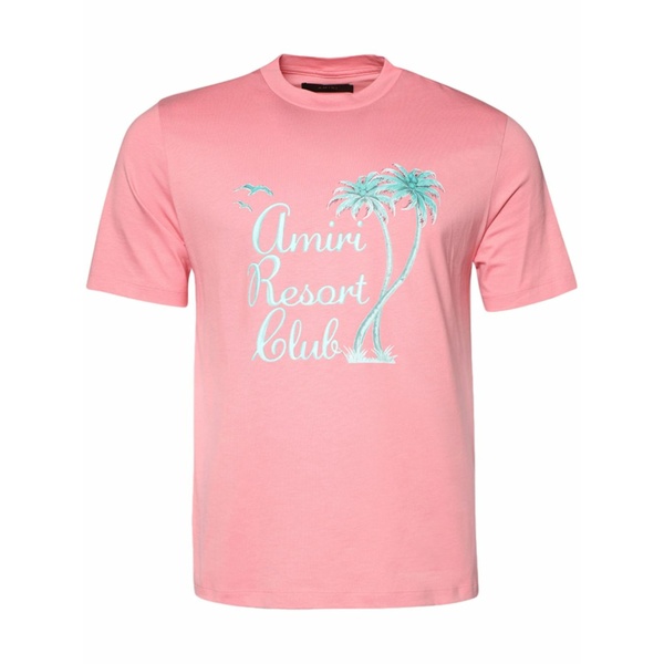 アミリ メンズ Tシャツ トップス Twisted palms cotton t-shirt Pink｜asty