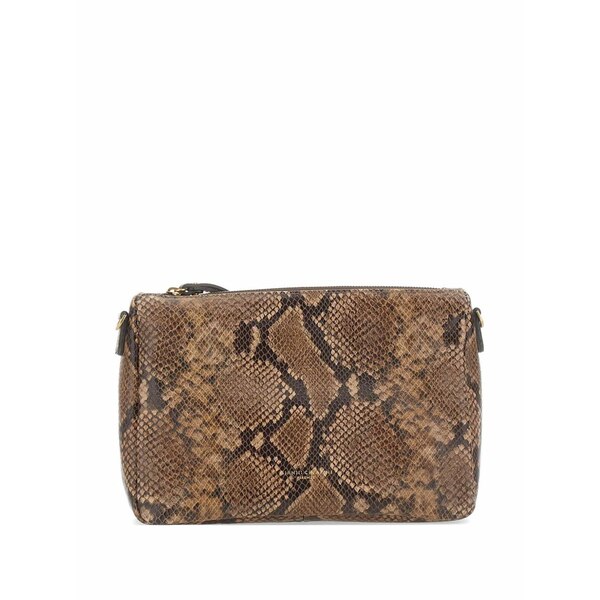ジャンニ・キアリーニ レディース クラッチバッグ バッグ Nora snake-print leather clutch bag Brown｜asty