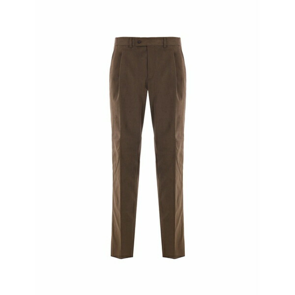 カルーゾ メンズ カジュアルパンツ ボトムス Pleated moleskin trousers Brown|asty