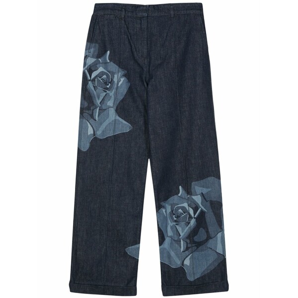 ケンゾー レディース デニムパンツ ボトムス Rose straight-leg jeans Blue｜asty