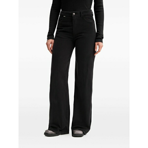 ベネトン レディース カジュアルパンツ ボトムス Corduroy-texture trousers Black|asty
