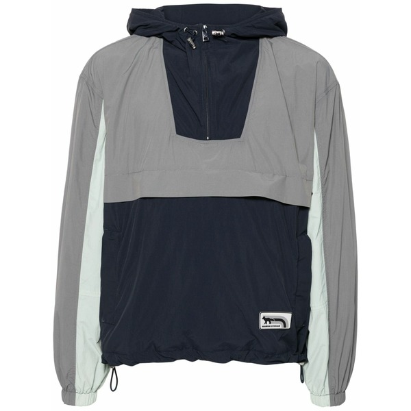 メゾン キツネ メンズ ジャケット&ブルゾン アウター Technical windbreaker jacket Blue|asty