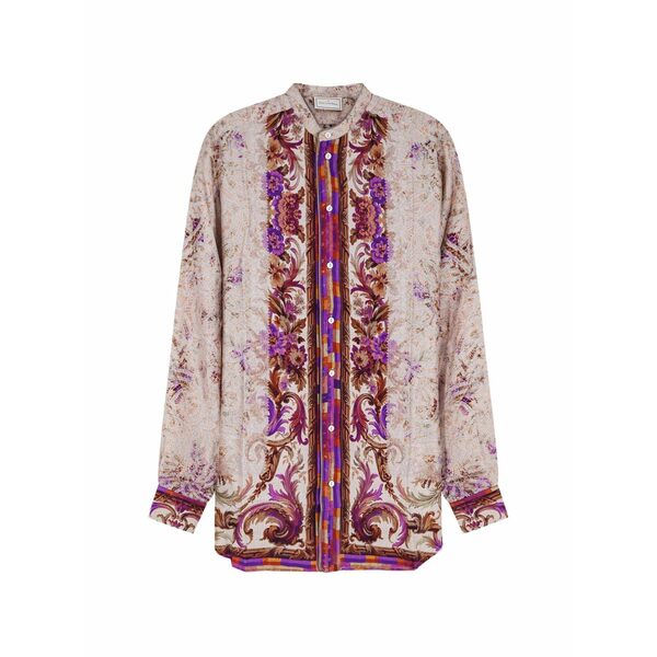 ピエール=ルイ・マシア レディース シャツ トップス Floral-print silk shirt Pink|asty