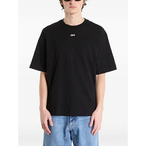 オフホワイト メンズ Tシャツ トップス Chain-arrow t-shirt Black｜asty