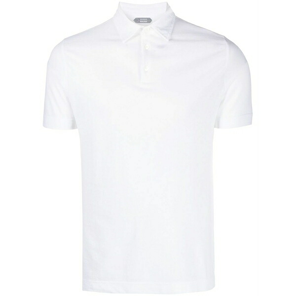 ザノーネ メンズ ポロシャツ トップス Basic short-sleeved polo shirt White｜asty