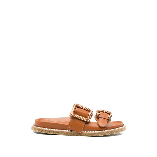 ロド レディース サンダル シューズ Buckle-fastening leather sandals Brown｜asty