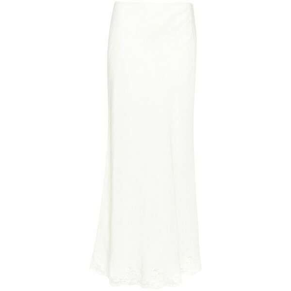 リキソー レディース スカート ボトムス Crystal lace-trim midi skirt Neutrals｜asty