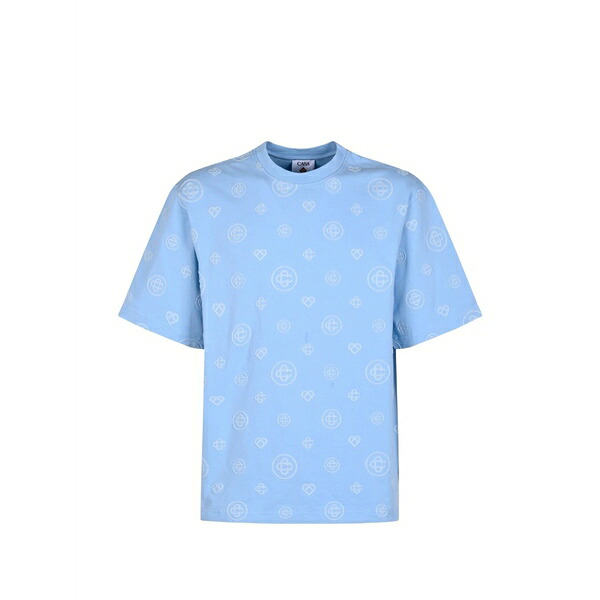 カサブランカ メンズ Tシャツ トップス Monogram short-sleeve t-shirt Blue｜asty