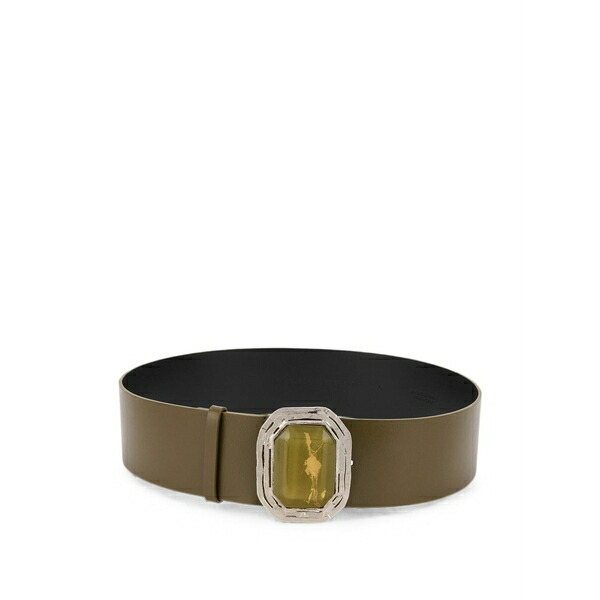 アルベルタ フェレッティ レディース ベルト アクセサリー Buckle leather belt Green|asty