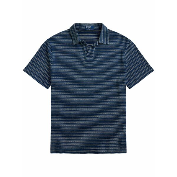 ラルフローレン メンズ ポロシャツ トップス Striped cotton polo t-shirt Blue｜asty