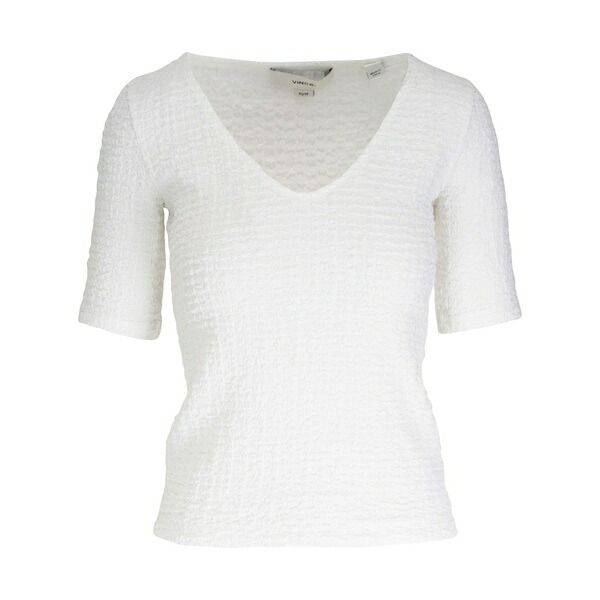 ヴィンス レディース Tシャツ トップス Textured t-shirt White|asty