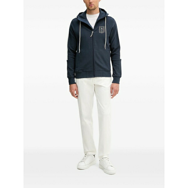 アエロナウティカ ミリターレ メンズ パーカー・スウェットシャツ アウター Logo-printed zip-up hoodie Blue｜asty