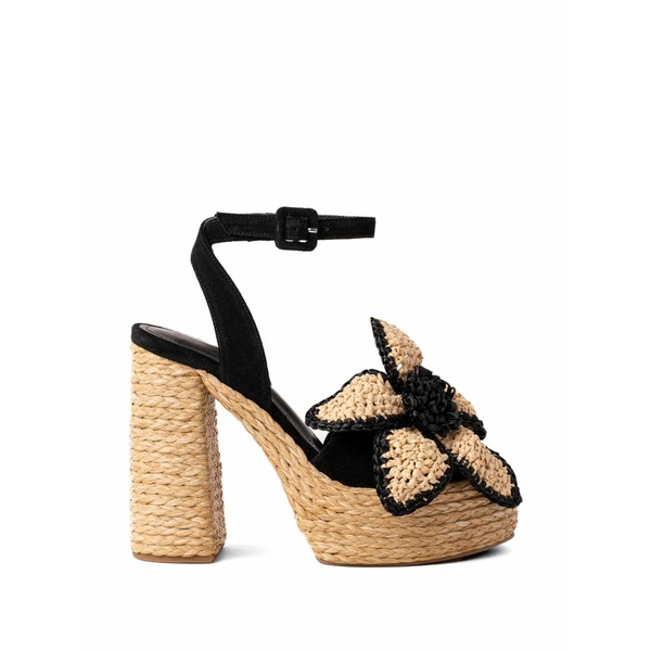 パロマ バルセロ レディース サンダル シューズ Tracy floral-appliqu£ raffia-sole sandals Black|asty