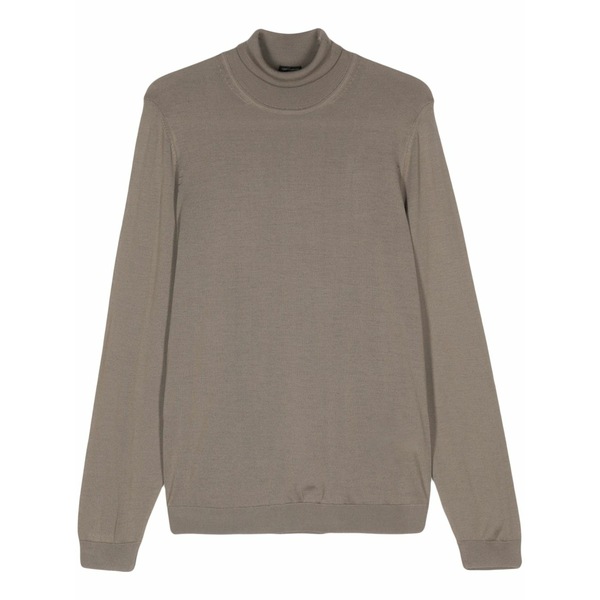ボス メンズ ニット&セーター アウター Virgin wool roll-neck sweater Brown｜asty