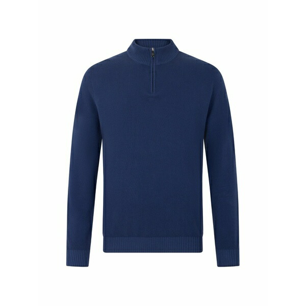 フェデーリ メンズ ニット&セーター アウター Quarter-zip cotton sweater Blue｜asty