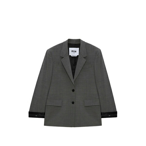 エムエスジイエム レディース ジャケット＆ブルゾン アウター Single-breasted blazer Grey｜asty