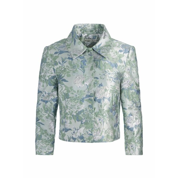アリス アンド オリビア レディース ジャケット&ブルゾン アウター Weston floral-jacquard jacket Green|asty