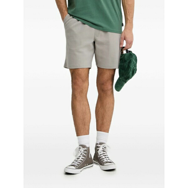 ハーレー メンズ カジュアルパンツ ボトムス Drawstring-waist logo-embroidered shorts Grey|asty