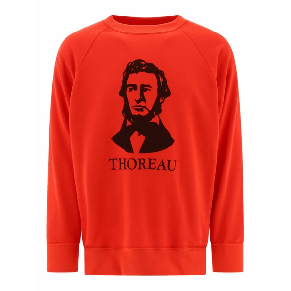 マウンテン リサーチ メンズ パーカー・スウェットシャツ アウター Thoreau-print raglan-sleeves sweatshirt Red｜asty 45,480円