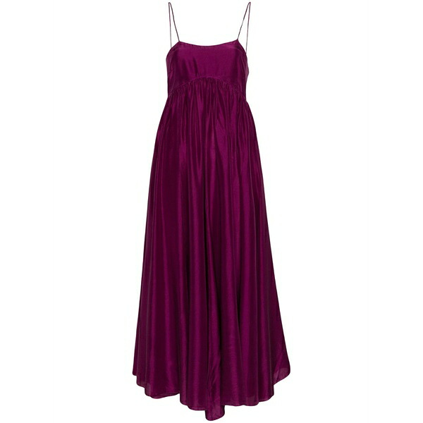 フォルテ フォルテ レディース ワンピース トップス Empire-line silk maxi dress Purple｜asty