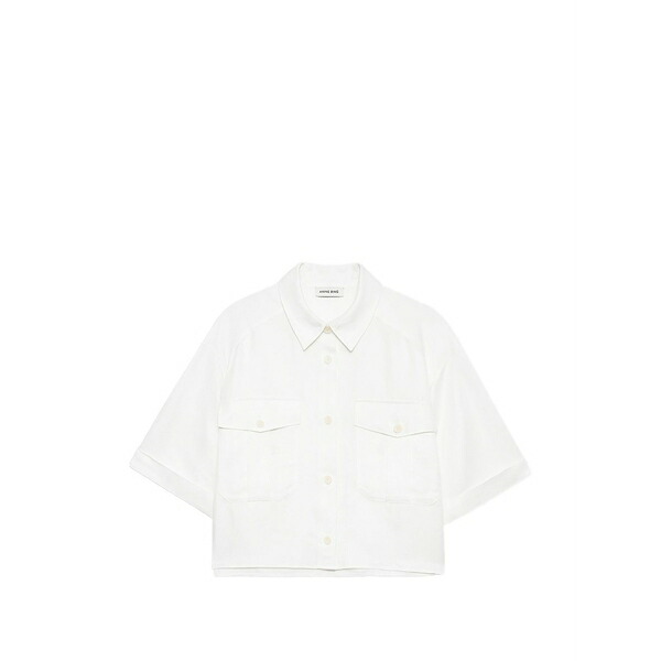アニービン レディース シャツ トップス Edith cropped shirt White|asty