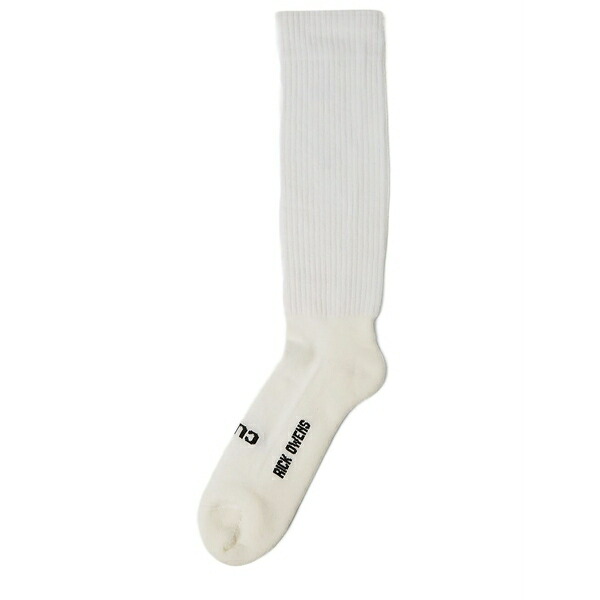 リックオウエンス メンズ 靴下 アンダーウェア Logo-print socks White｜asty