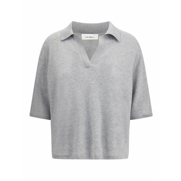リサ・ヤン レディース Tシャツ トップス Neela cashmere top Grey|asty