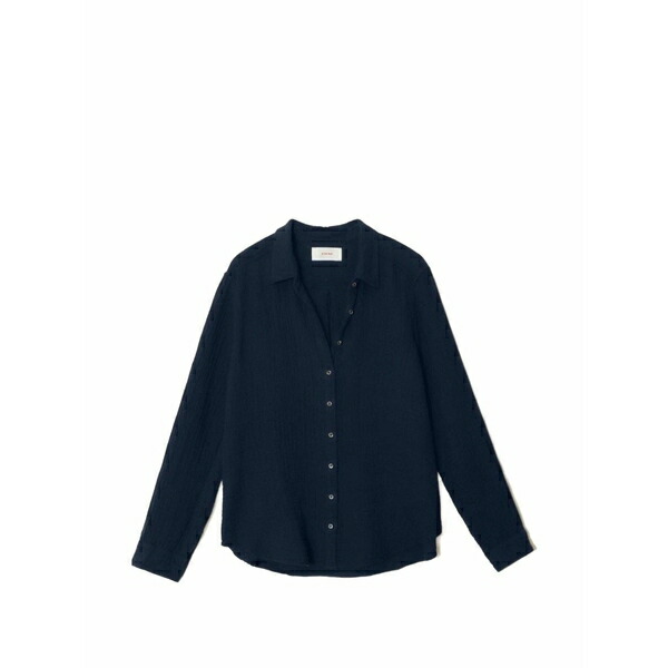 キセレナ レディース シャツ トップス Crinkled long-sleeve shirt Blue｜asty
