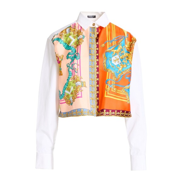 【送料無料】 ヴェルサーチ レディース シャツ トップス Shirts Orange｜asty