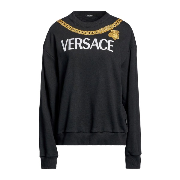 【貨物輸送無料】 ヴェルサーチ レディース パーカー・スウェットシャツ アウター Sweatshirts Black