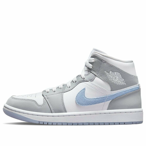 Air Jordan ジョーダン レディース スニーカー White/Grey/Blue 【(WMNS) Air Jordan 1 Mid \u0027Wolf Grey Aluminum\u0027 BQ6472-105】  大きさ US_W_10