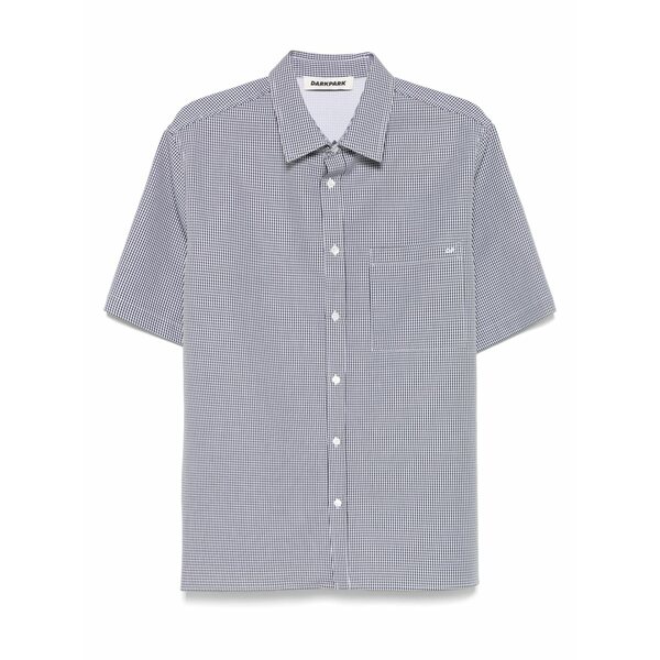 うす暗い運動場 メンズ プルオーバー トップス Checked shirt Black