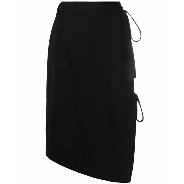 象牙色 レディース スコート ボトムス Tie-fastening asymmetric skirt Black