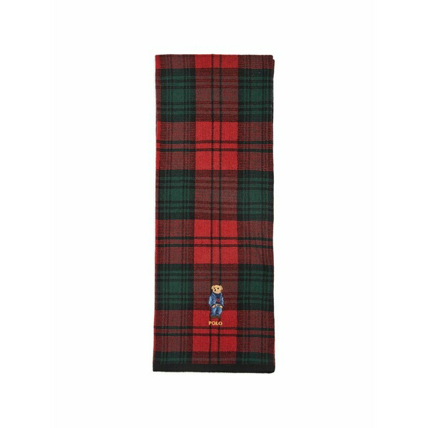 ラルフローレン メンズ えり巻き・袈裟・えり巻き 付属物 Plaid polo bear scarf Red