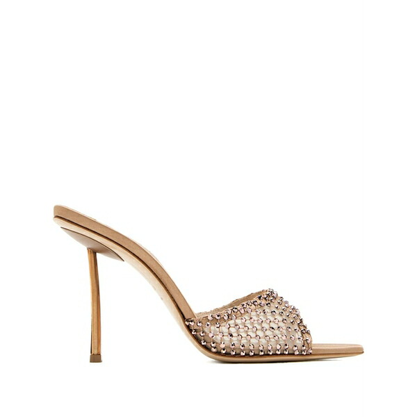 ル シラ レディース サンダル シューズ 105mm crystal-embellished satin sandals Neutrals｜asty