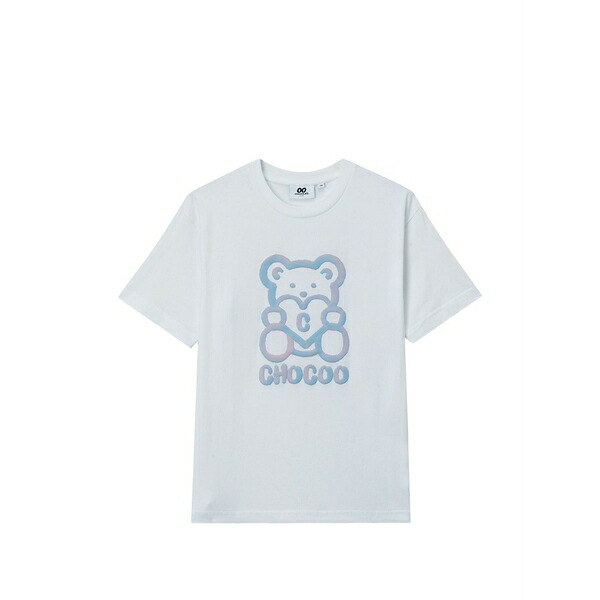 チョコレート レディース Tシャツ トップス Bear-print t-shirt White｜asty