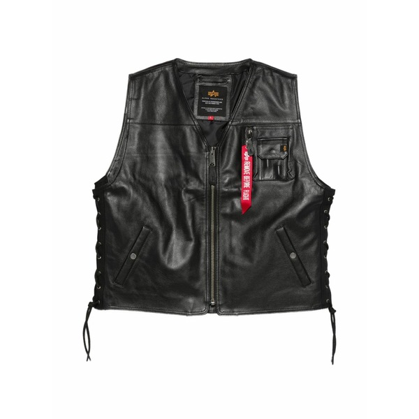 アルファインダストリーズ レディース 上衣＆上衣 アウター X-force leather vest Black