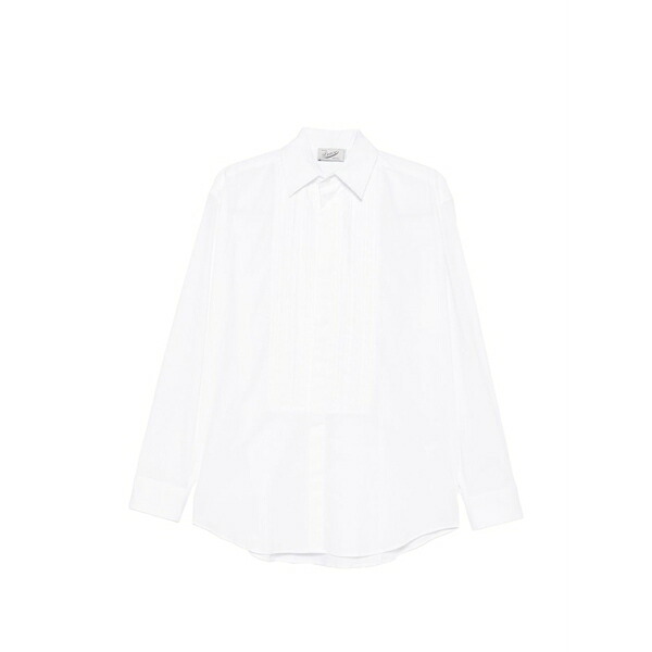 ペンス メンズ プルオーバー トップス Dante pleated-bib shirt White トップス-メンズファッション-カジュアルシャツ