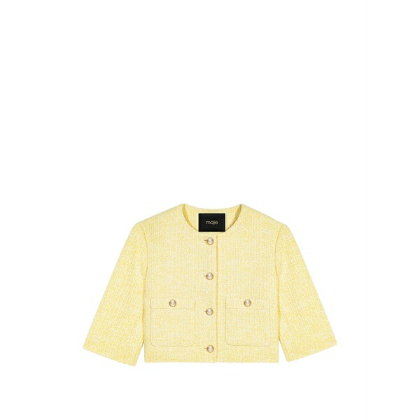マージュ レディース 上衣＆上衣 アウター Buttoned pocket blazer Yellow レディースファッション-コート・ジャケット