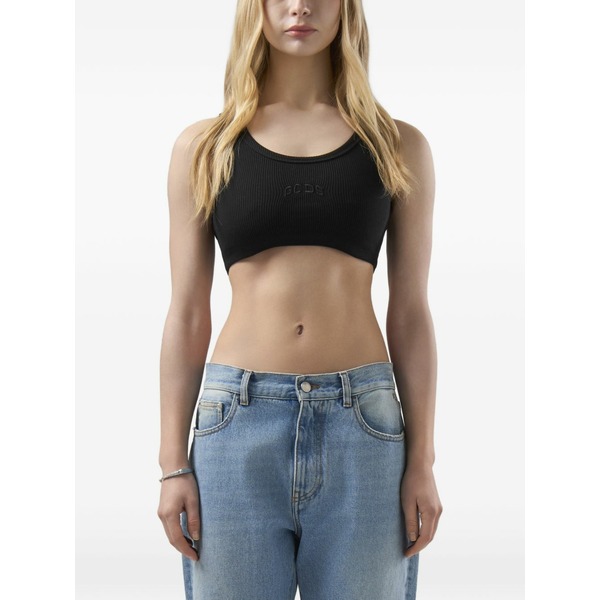 ジーシーディーエス レディース カットソー トップス Ribbed top Black｜asty