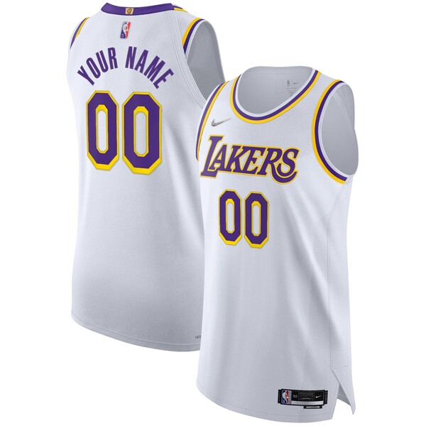 ナイキ メンズ ユニフォーム トップス Los Angeles Lakers Nike 2021 22 Diamond Authentic Custom Jersey  Association Edition White
