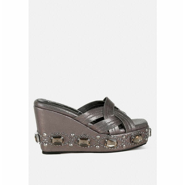 ロンンドンラグ レディース サンダル シューズ Blistronic Chunky Diamante & Rhinestone Cut-Out Sandals Pewter画像