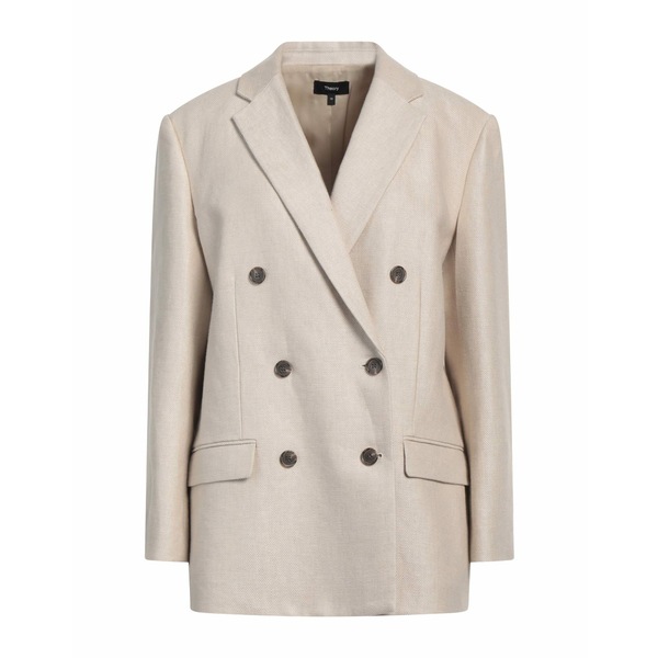 【送料無料】 セオリー レディース ジャケット＆ブルゾン アウター Blazers Beige｜asty